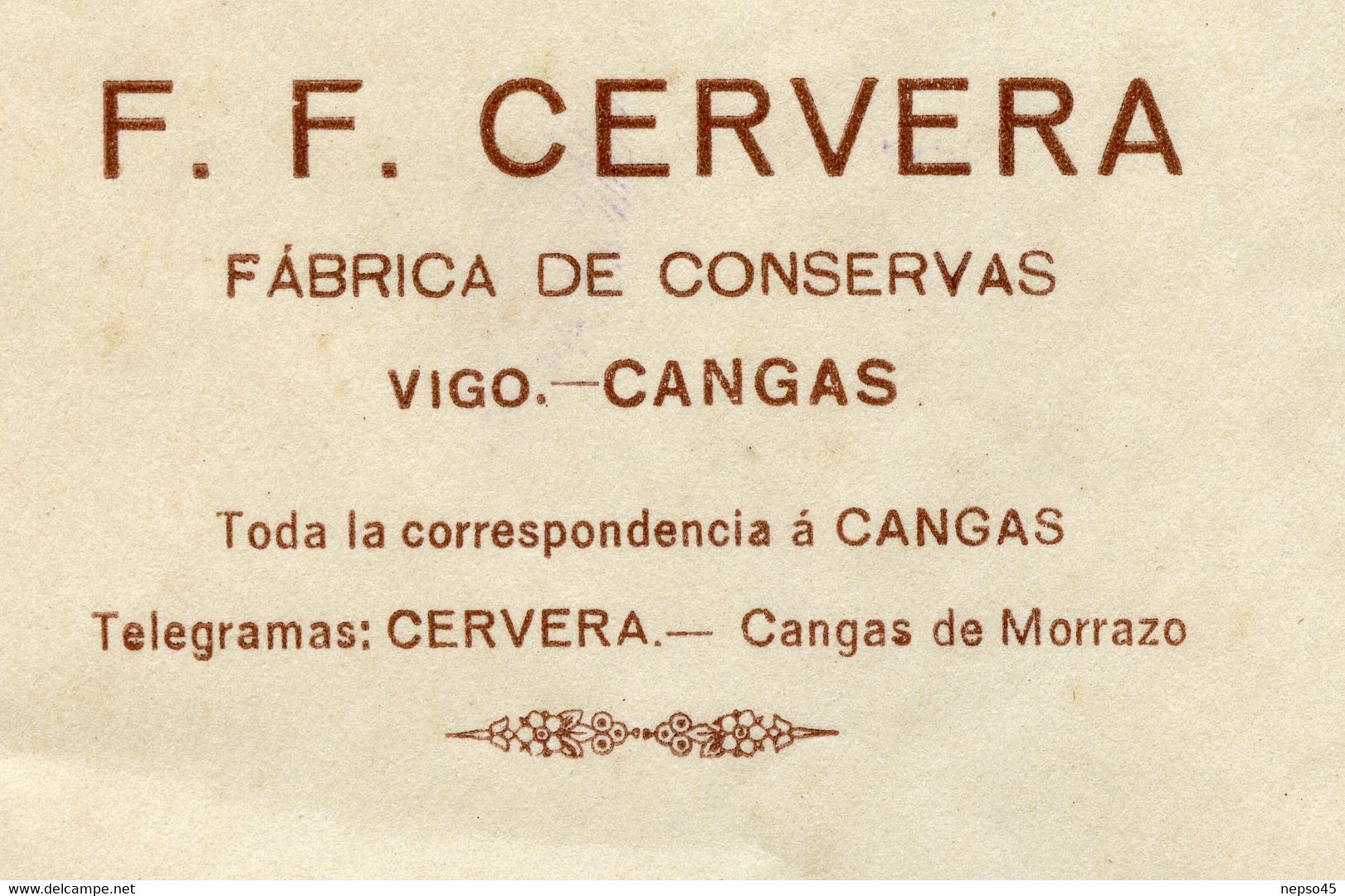 Conservas F.F.Cervera.Cangas Vigo.Espagne.Sardinas " La Montagnarde " 6 Juillet 1914. - Spanje