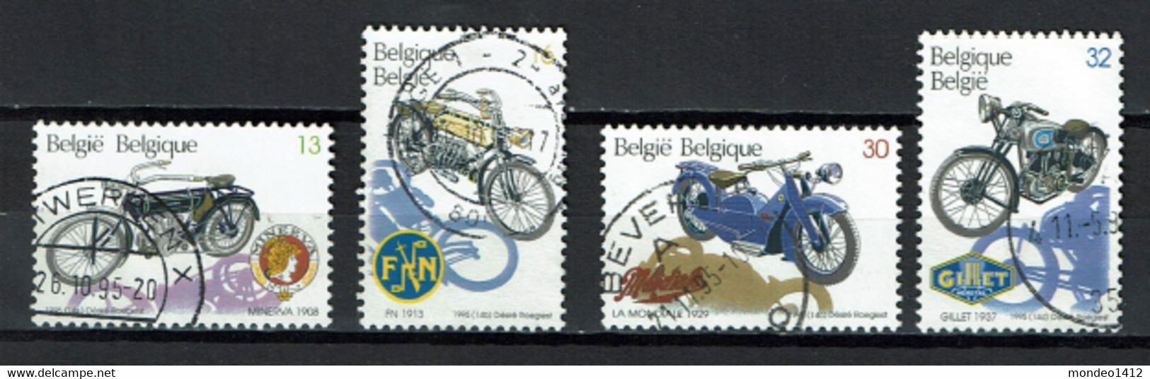 Belgium - COB - Y&T 2615/18 - Motocyclettes Belges Anciennes, Minerva, FN, Gillet, La Mondiale - Used Stamps