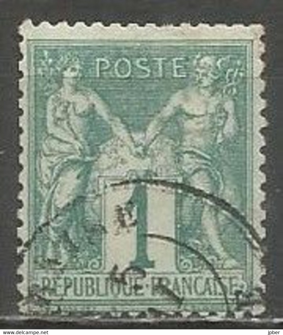 France - Type Sage - Type I (N Sous B) - N°61 1c. Vert - 1876-1878 Sage (Type I)