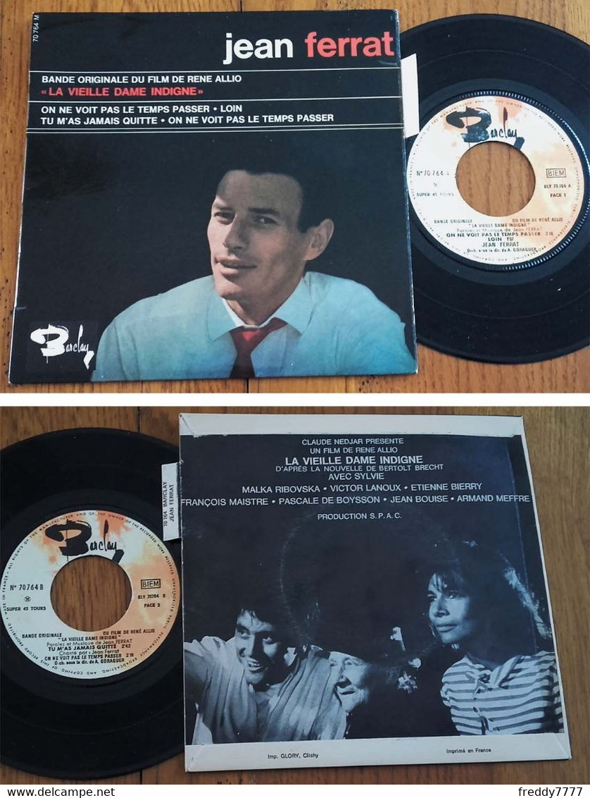 RARE French EP BOF OST 45t RPM BIEM (7") "LA VIEILLE DAME INDIGNE" (Jean Ferrat, Lang, 1965) - World Music