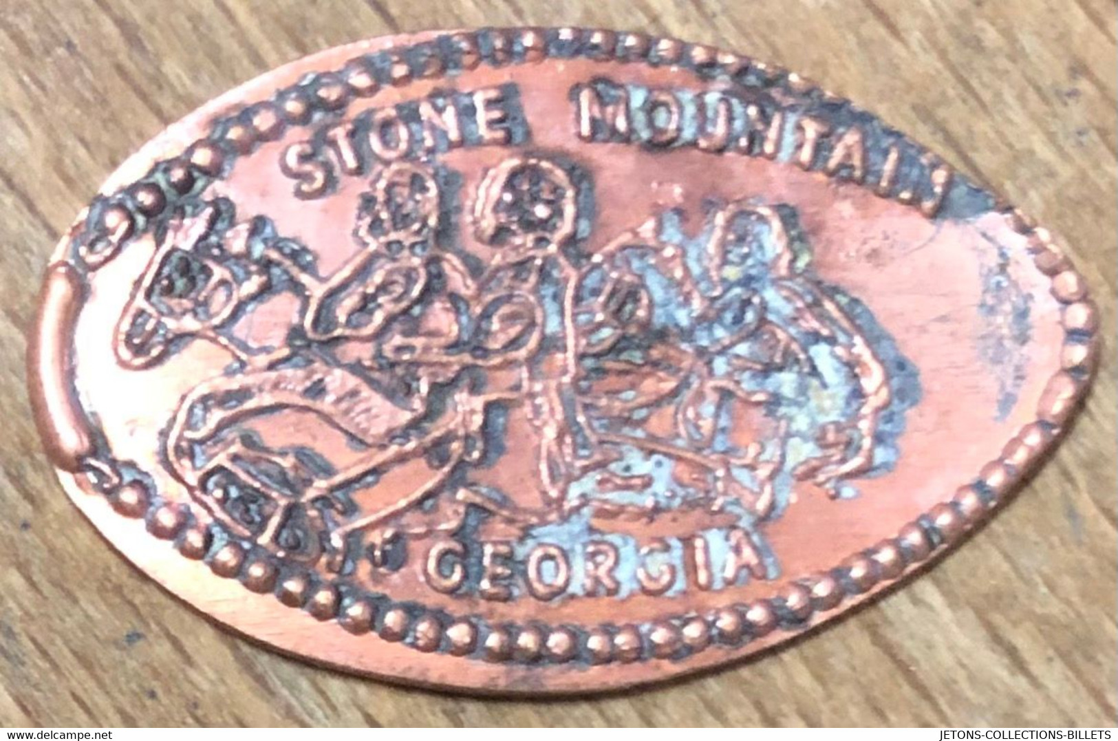 ÉTATS-UNIS USA STONE MOUNTAIN GEORGIA PIÈCE ÉCRASÉE PENNY ELONGATED COIN MEDAILLE TOURISTIQUE MEDALS TOKENS - Souvenir-Medaille (elongated Coins)