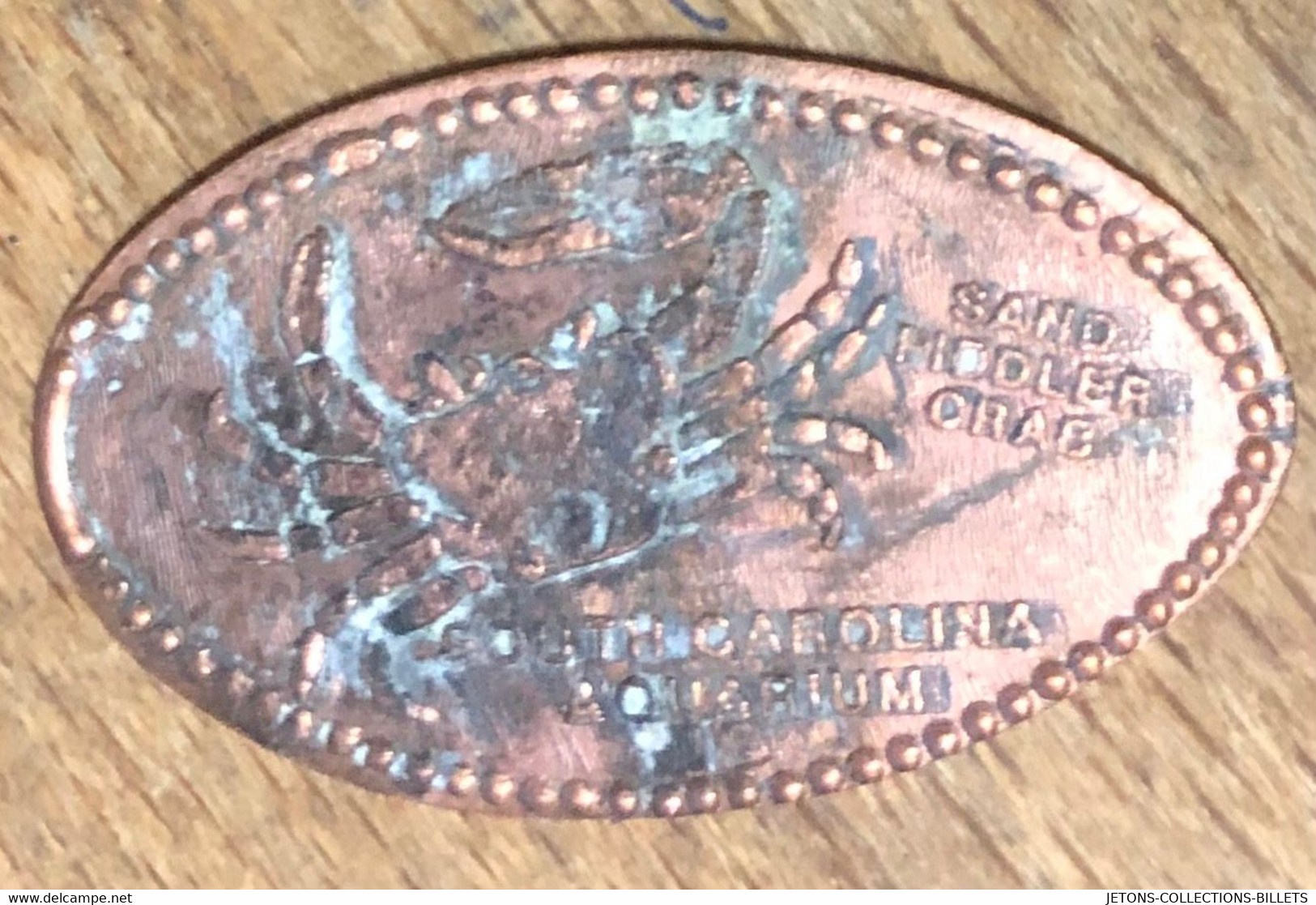ÉTATS-UNIS USA SOUTH CAROLINA AQUARIUMS CRAS PIÈCE ÉCRASÉE PENNY ELONGATED COIN MEDAILLE TOURISTIQUE MEDALS TOKENS - Elongated Coins