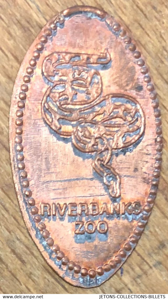ÉTATS-UNIS USA RIVERBANKS ZOO SERPENT PIÈCE ÉCRASÉE PENNY ELONGATED COIN MEDAILLE TOURISTIQUE MEDALS TOKENS - Monete Allungate (penny Souvenirs)