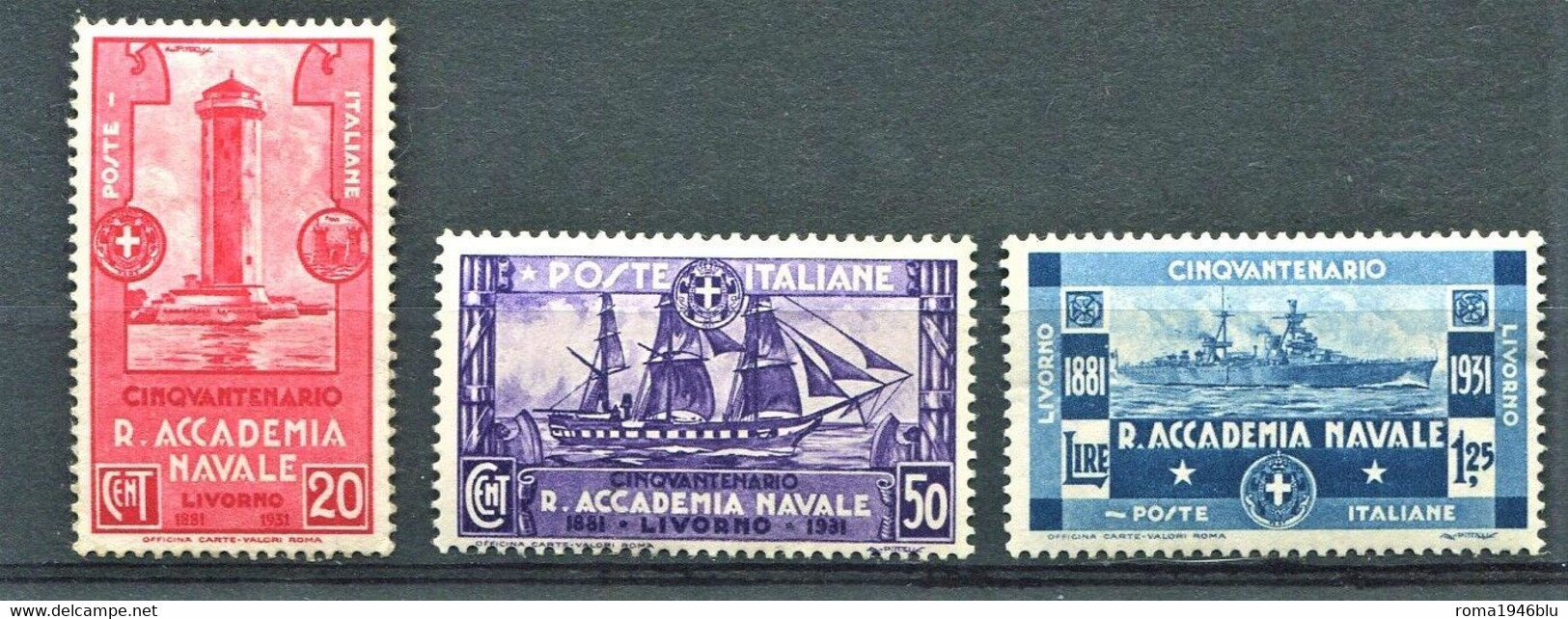 REGNO 1931 ACCADEMIA NAVALE DI LIVORNO SERIE CPL. ** MNH - Nuovi