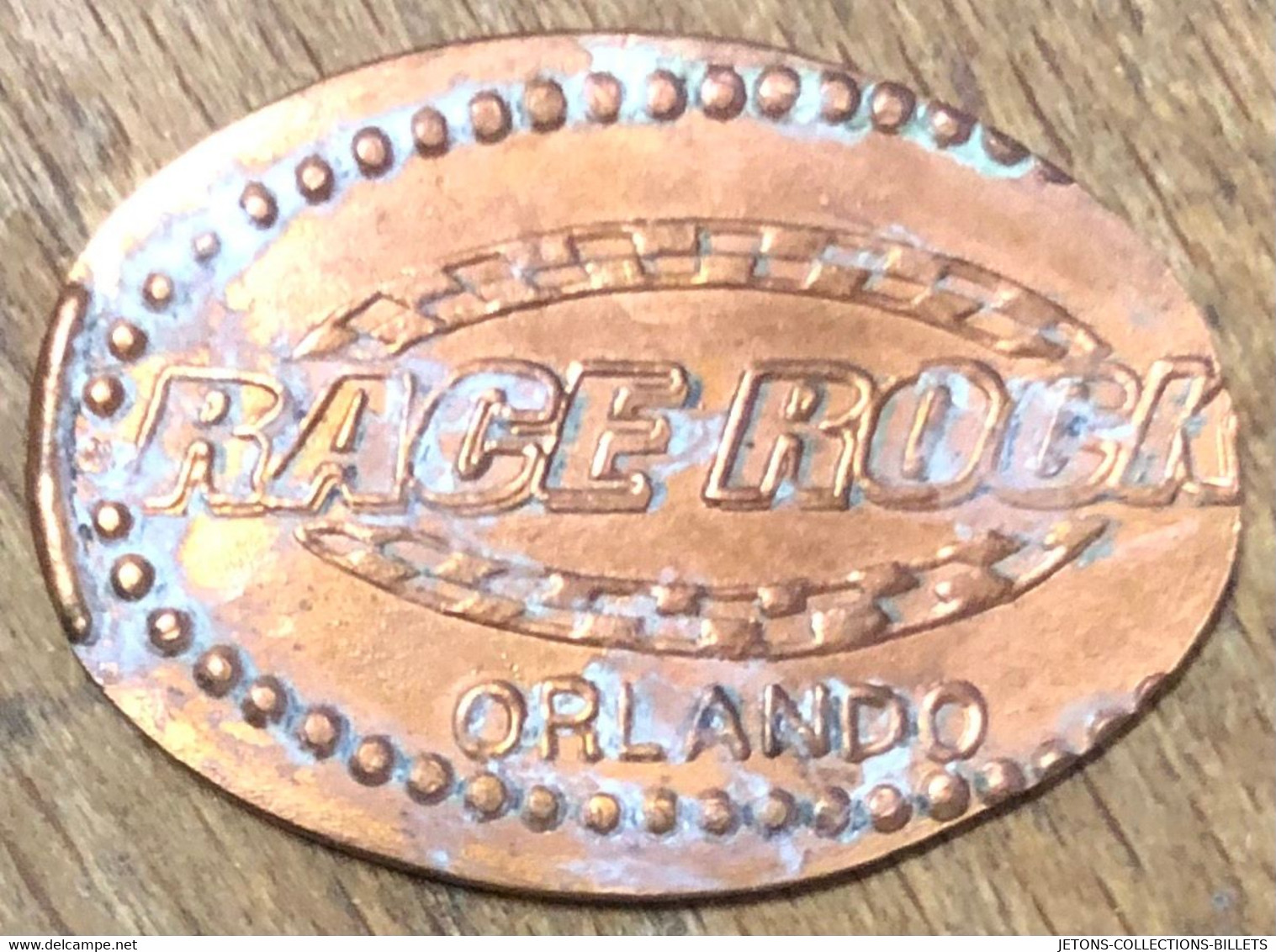 ÉTATS-UNIS USA RACE ROCK ORLANDO PIÈCE ÉCRASÉE PENNY ELONGATED COIN MEDAILLE TOURISTIQUE MEDALS TOKENS - Souvenirmunten (elongated Coins)