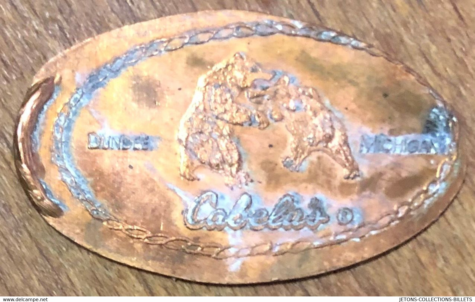 ÉTATS-UNIS USA CABELAS DUNDEE MICHIGAN PIÈCE ÉCRASÉE PENNY ELONGATED COIN MEDAILLE TOURISTIQUE MEDALS TOKENS - Monete Allungate (penny Souvenirs)