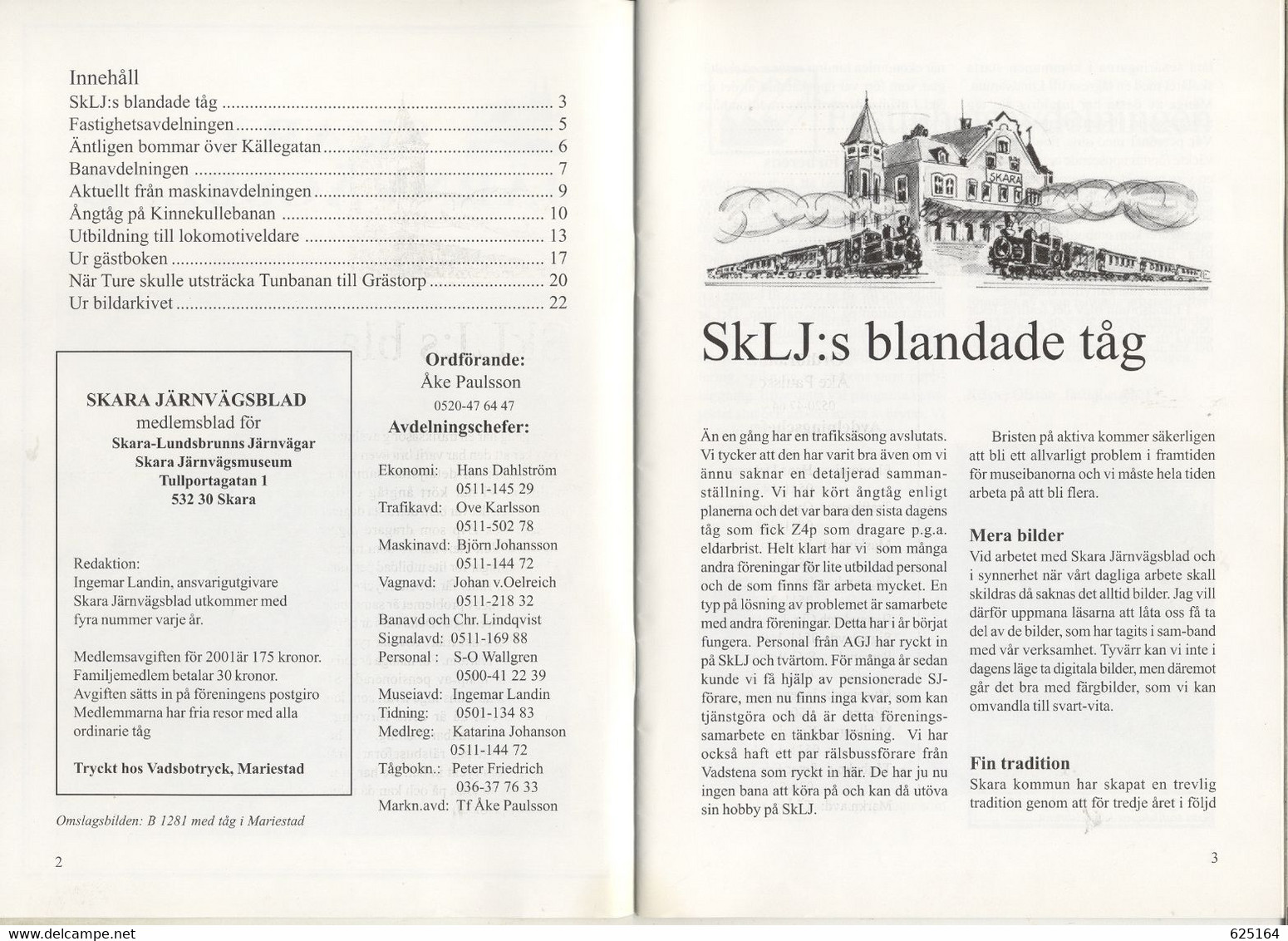 Magazine Skara Järnvägsblad 2001 N3 Tidning Fur Skara Lundsbrunns Järnvägar - En Suédois - Non Classificati