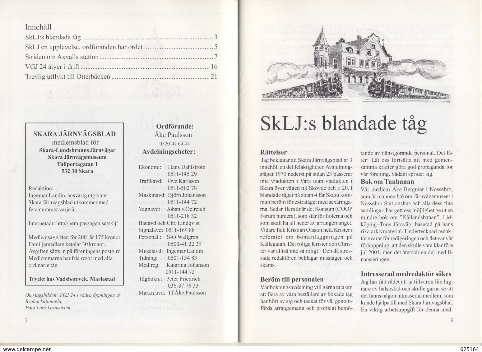 Magazine Skara Järnvägsblad 2001 N4 Tidning Fur Skara Lundsbrunns Järnvägar - En Suédois - Non Classificati