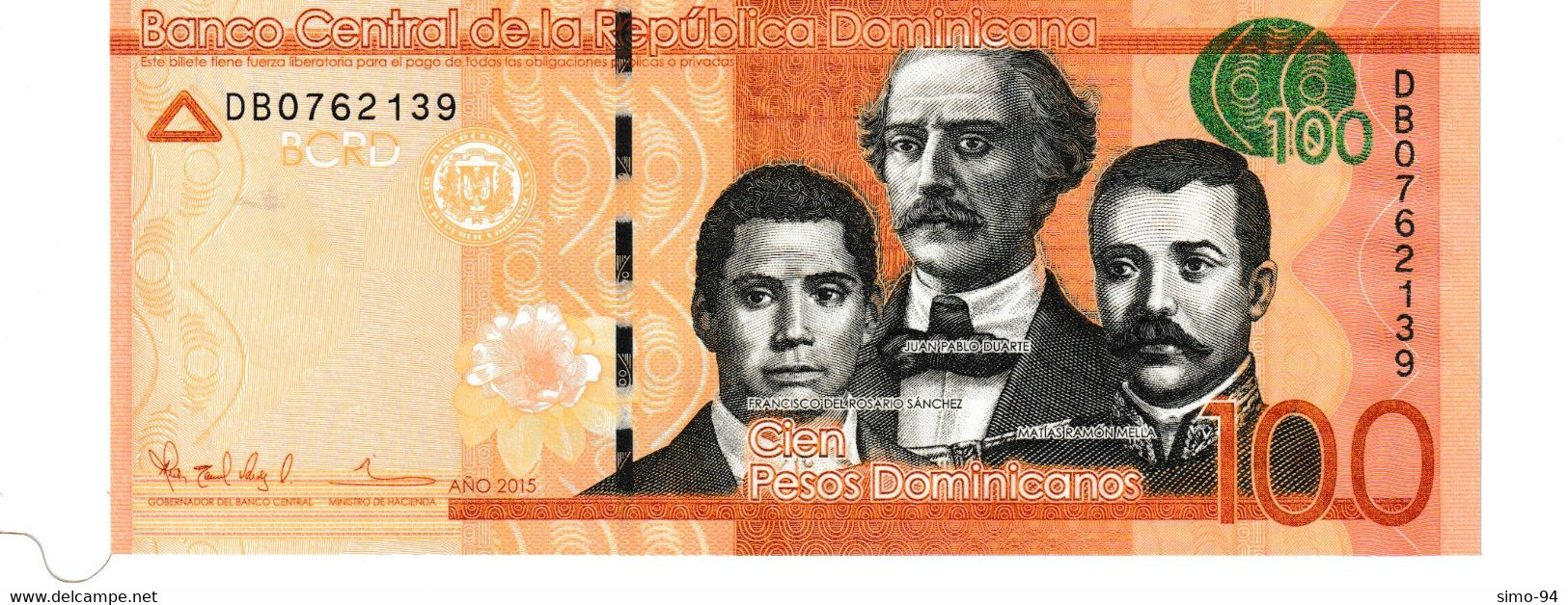 Dominican Republic P.190b 100 Pesos  2015 Unc - Dominicana