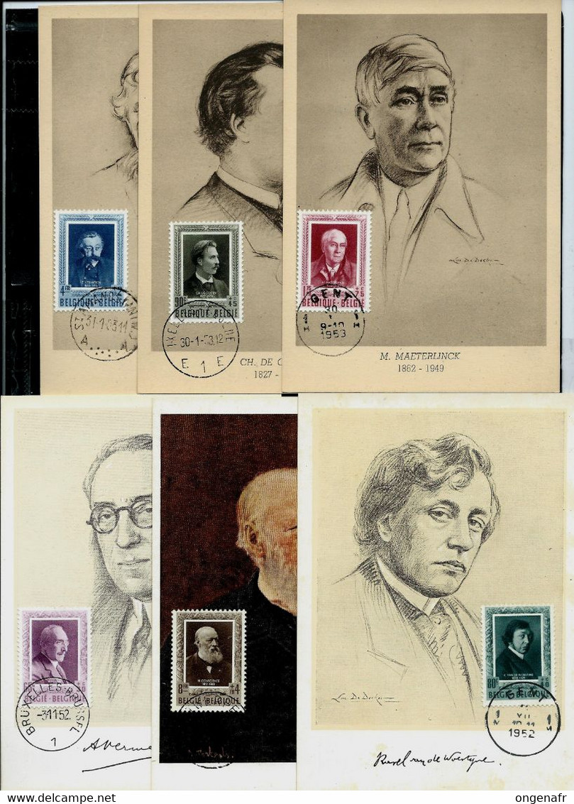 Littérateurs Belges: Série N° 892/7  Obl. 30/01/53 - 1951-1960