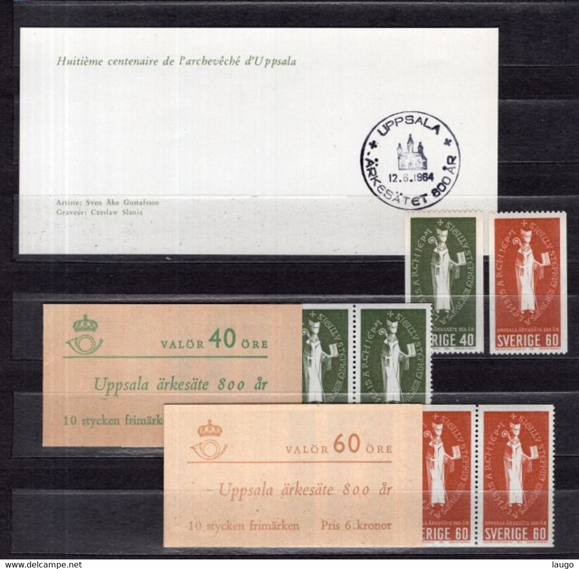 Sweden Mi 517-518 Bischop  Stefan  1964  Set + Booklets 1964 MNH - Otros & Sin Clasificación