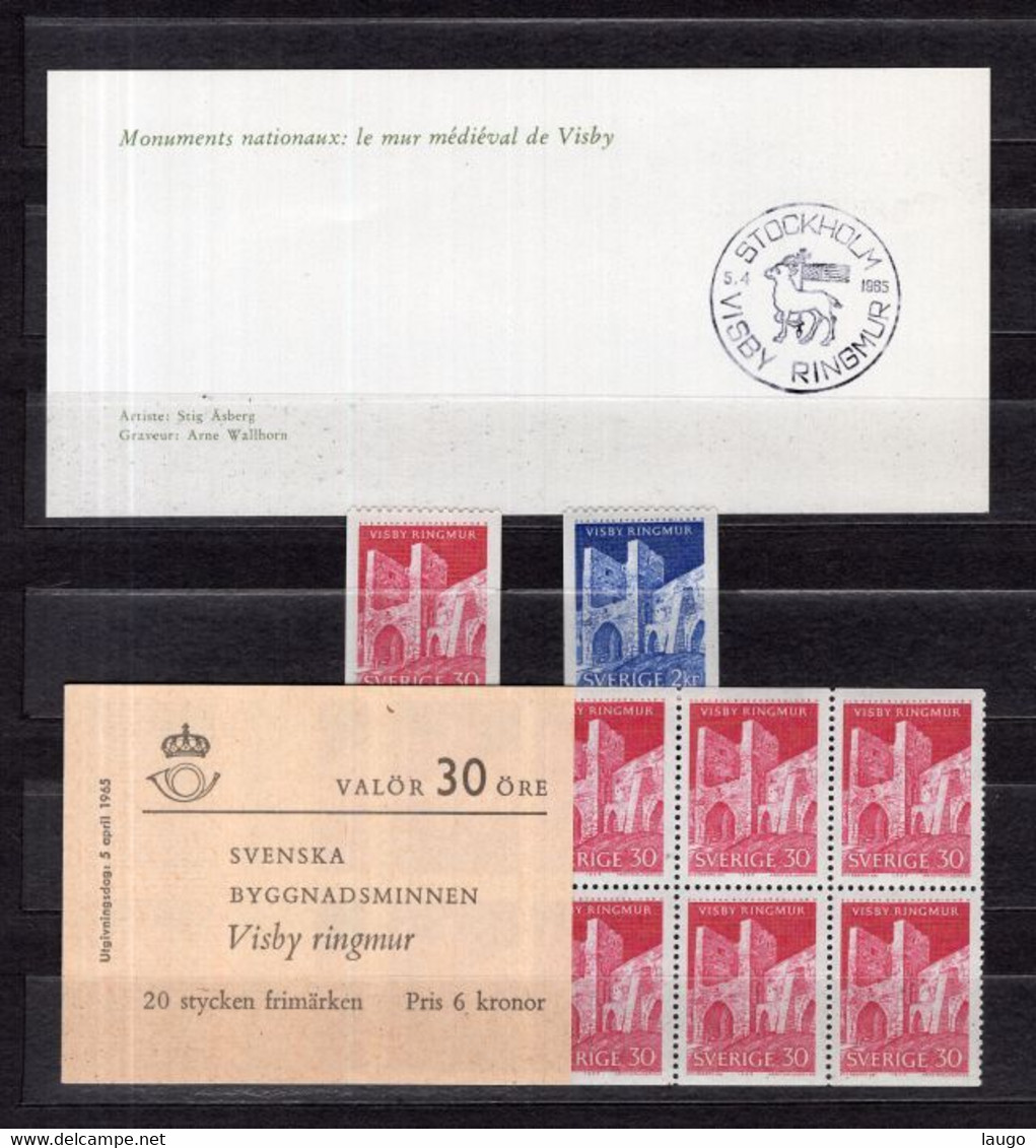 Sweden Mi 531 Historic Building Norderport Visby  Set  + Booklet 1965 MNH - Autres & Non Classés