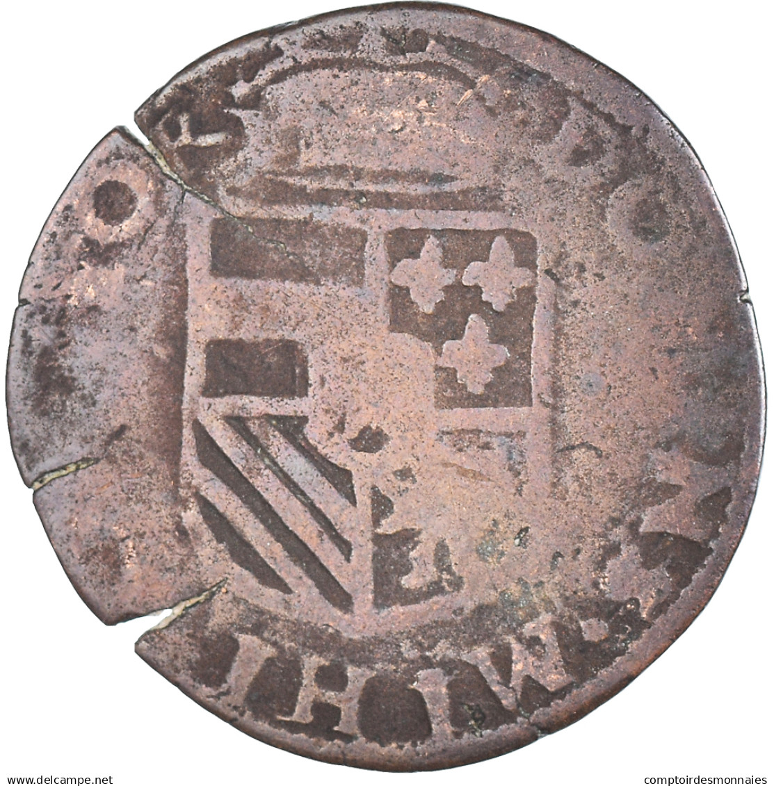 Monnaie, Pays-Bas Espagnols, Philippe II, Liard, Tournai, TB, Cuivre - Spanish Netherlands