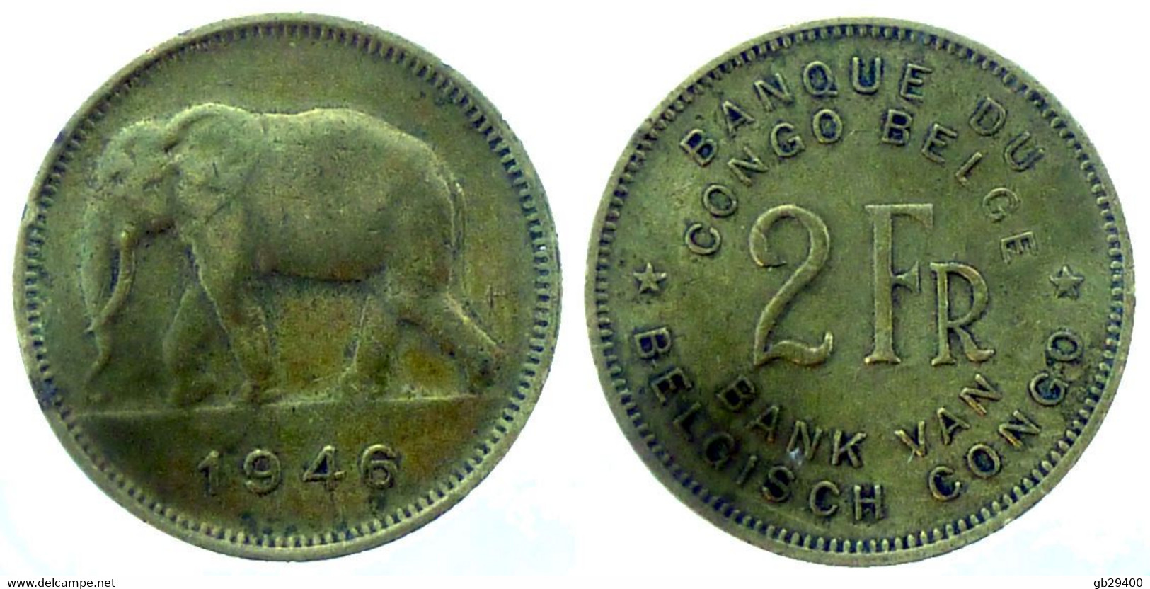 Congo Belge - 2 Francs 1946 (9237-04) - 1945-1951: Regentschaft