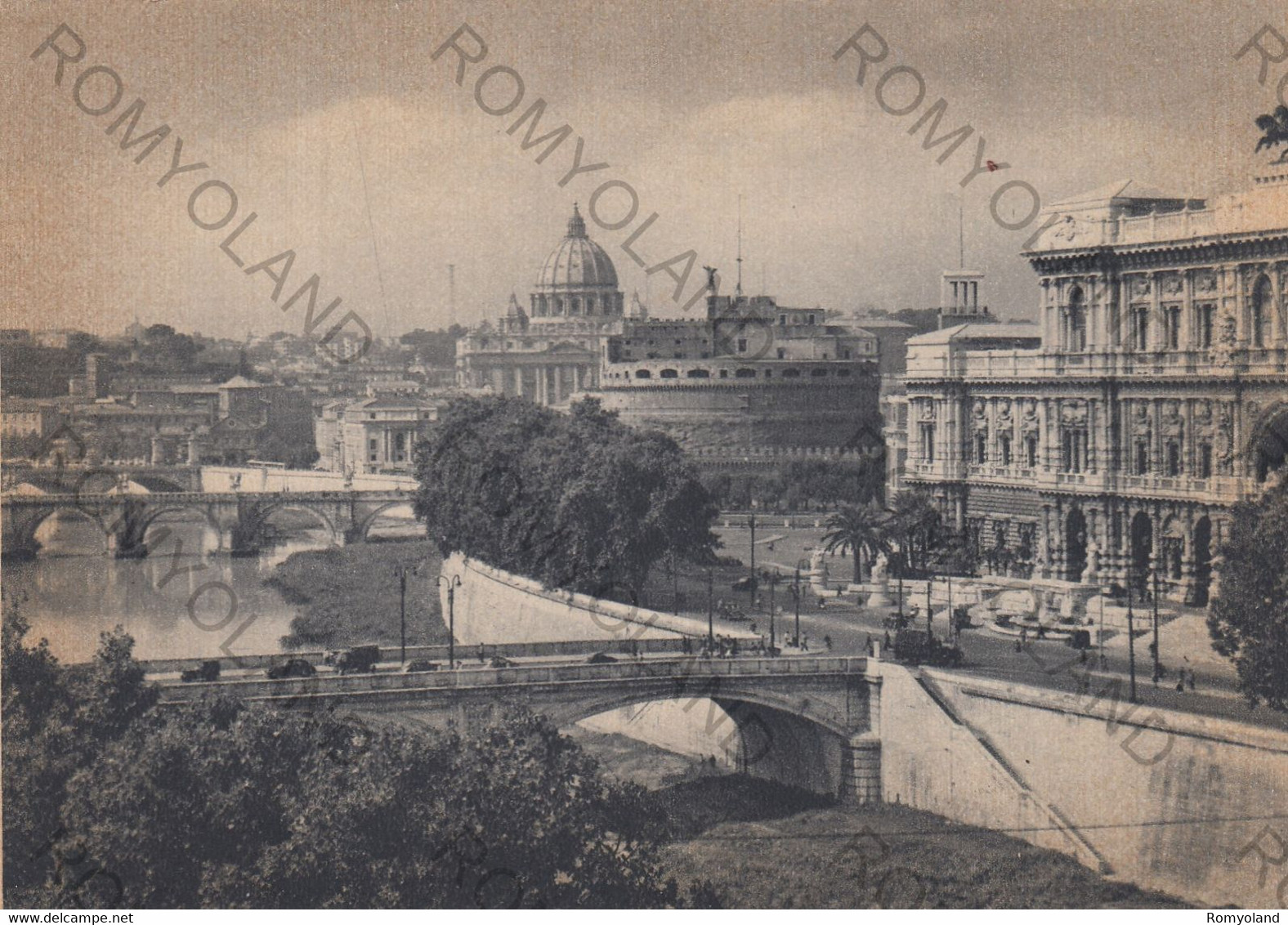 CARTOLINA  ROMA,LAZIO,LUNGOTEVERE-CASTEL S.ANGELO-S.PIETRO,STORIA,CULTURA,RELIGIONE,MEMORIA,BELLA ITALIA,NON VIAGGIATA - Fiume Tevere