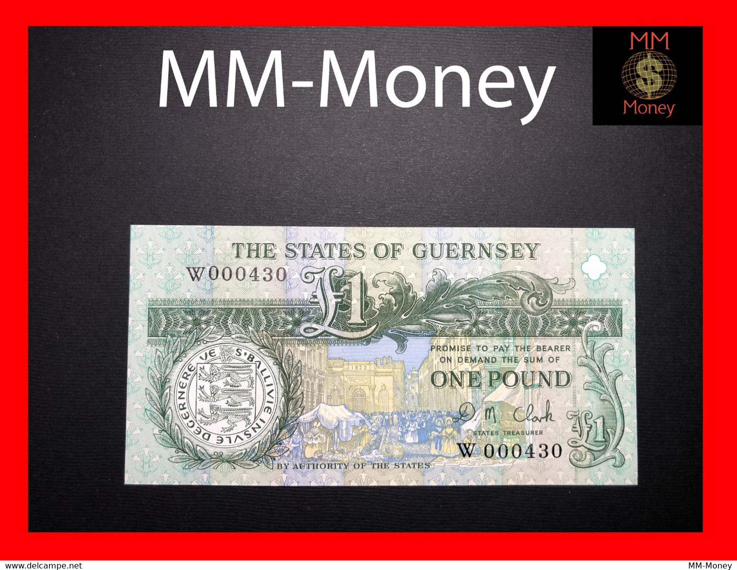 GUERNSEY  1 £   2002  P. 52  "sig. D.M.Clark"    *low Serial  000430*    UNC - Guernesey