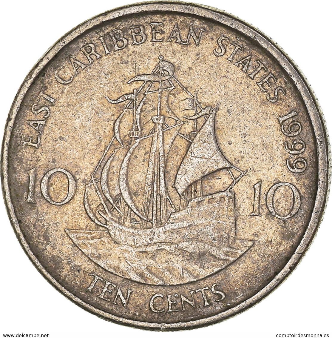 Monnaie, Etats Des Caraibes Orientales, 10 Cents, 1999 - Ostkaribischer Staaten