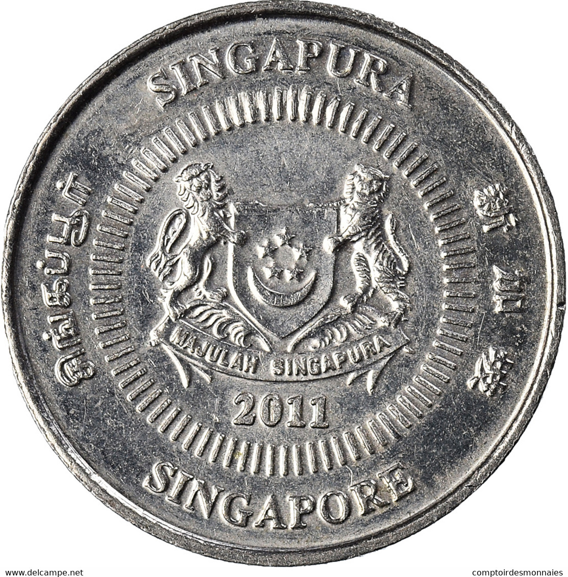 Monnaie, Singapour, 10 Cents, 2011 - Singapour