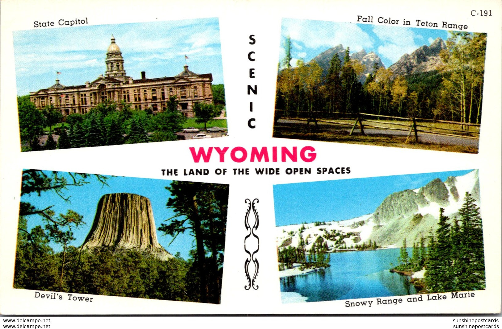 Wyoming Multi VIew Showing State Capitol Devil's Tower And More - Cheyenne