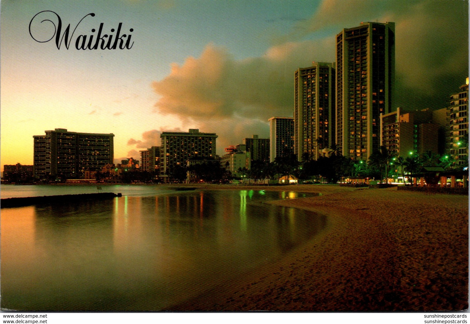 Hawaii Waikiki Beach At Sunset 1992 - Honolulu