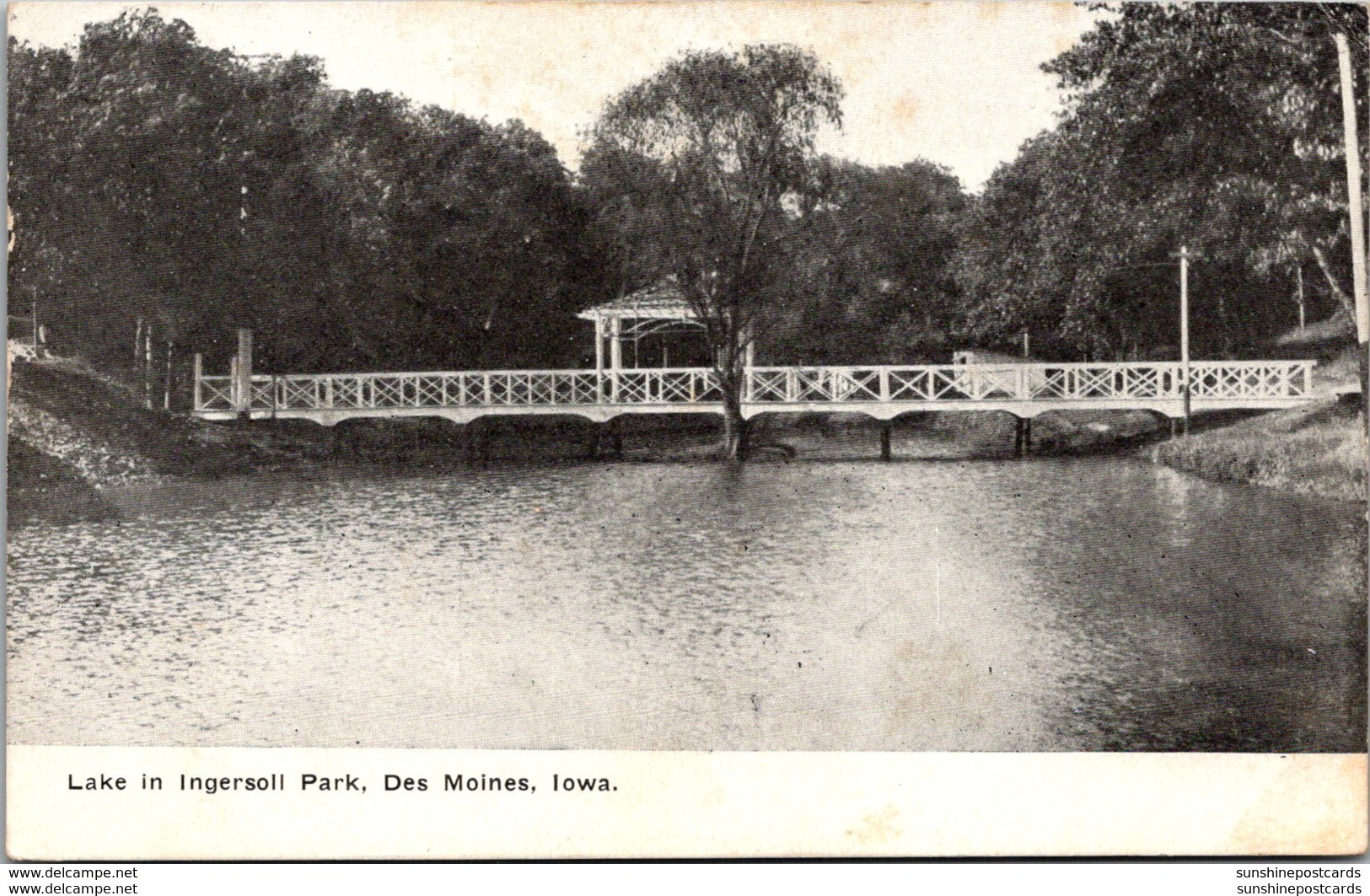 Iowa Des Moines Lake In Ingersoll Park 1909 - Des Moines