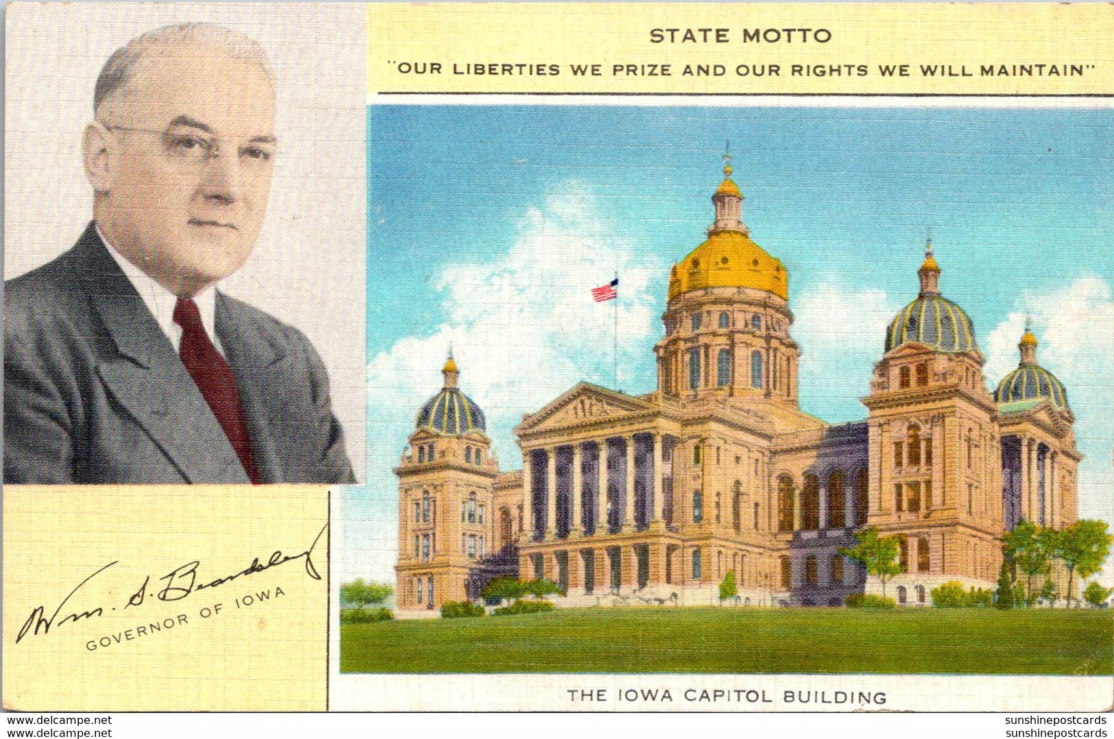 Iowa Des Moines State Capitol Building & William S Beardsley 31st Governor Of Iowa - Des Moines