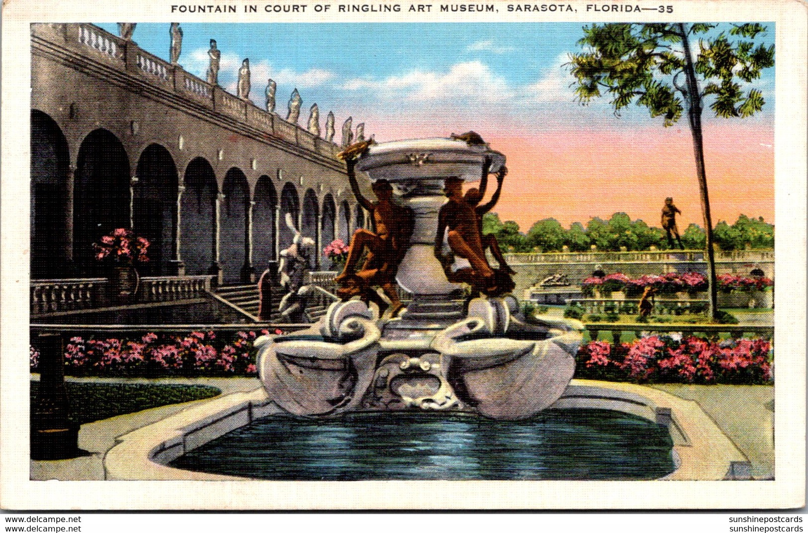 Florida Sarasota Fountain In Court Of Ringling Art Museum - Sarasota