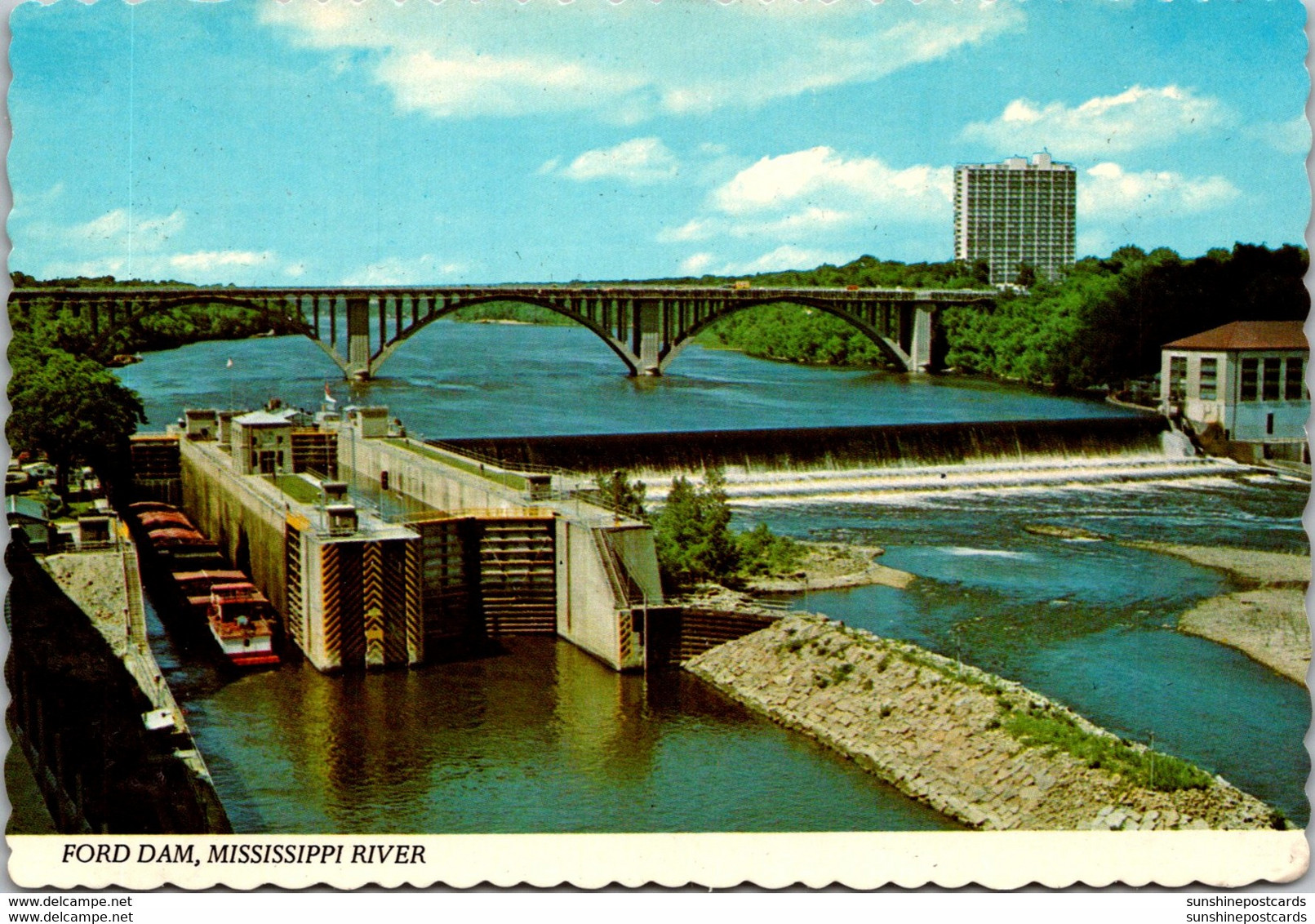 Minnesota Minneapolis St Paul U S Government Dam & Locks And Ford Birdge - Minneapolis