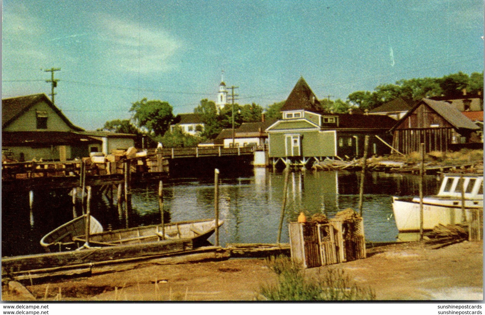 Maine Kennebunkport Harbor View With Congregational Church In Background - Kennebunkport