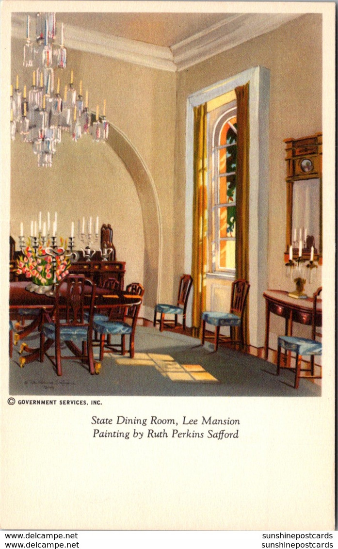 Virginia Arlington Lee Mansion The State Dining Room Painting By Ruth Perkins Safford - Arlington