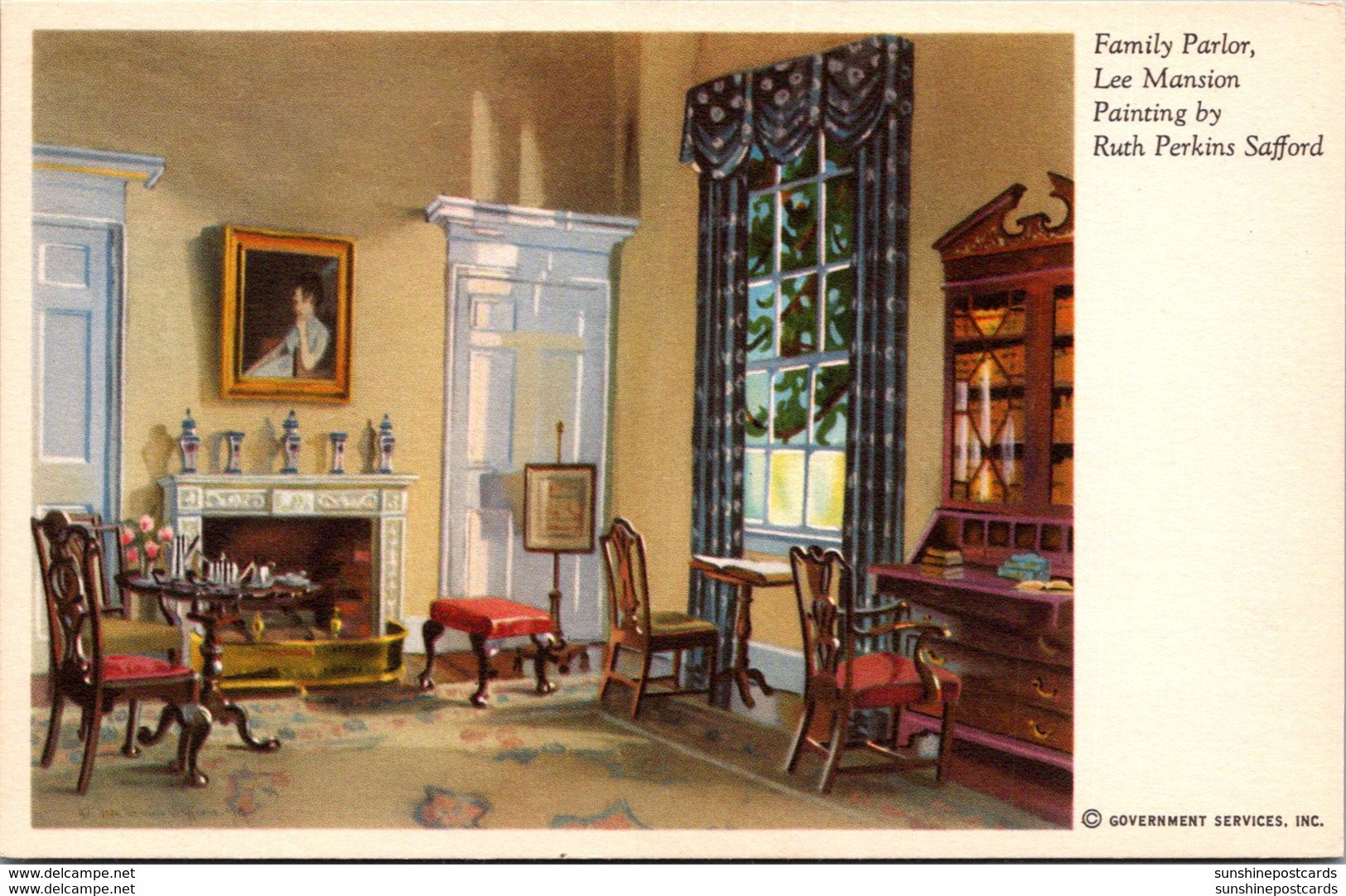 Virginia Arlington Lee Mansion The Family Parlor Painting By Ruth Perkins Safford - Arlington