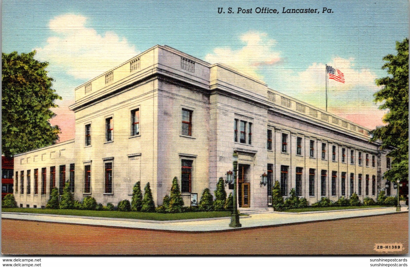 Pennsylvania Lancaster Post Office Curteich - Lancaster
