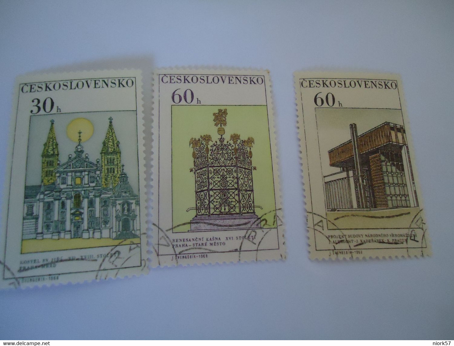 CZECHOSLOVAKIA USED STAMPS PAINTING PAINTINGS  BUILDING - ...-1918 Prephilately