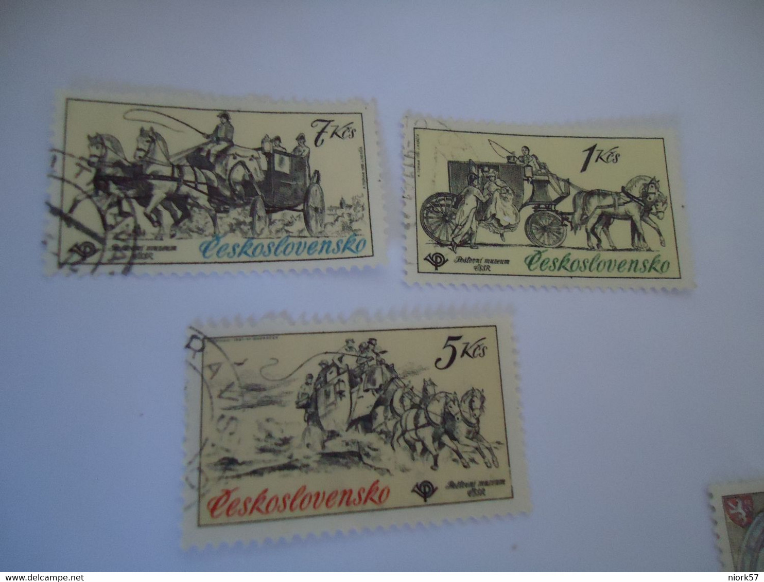 CZECHOSLOVAKIA USED STAMPS HORSES WITH COACH - ...-1918 Prefilatelia