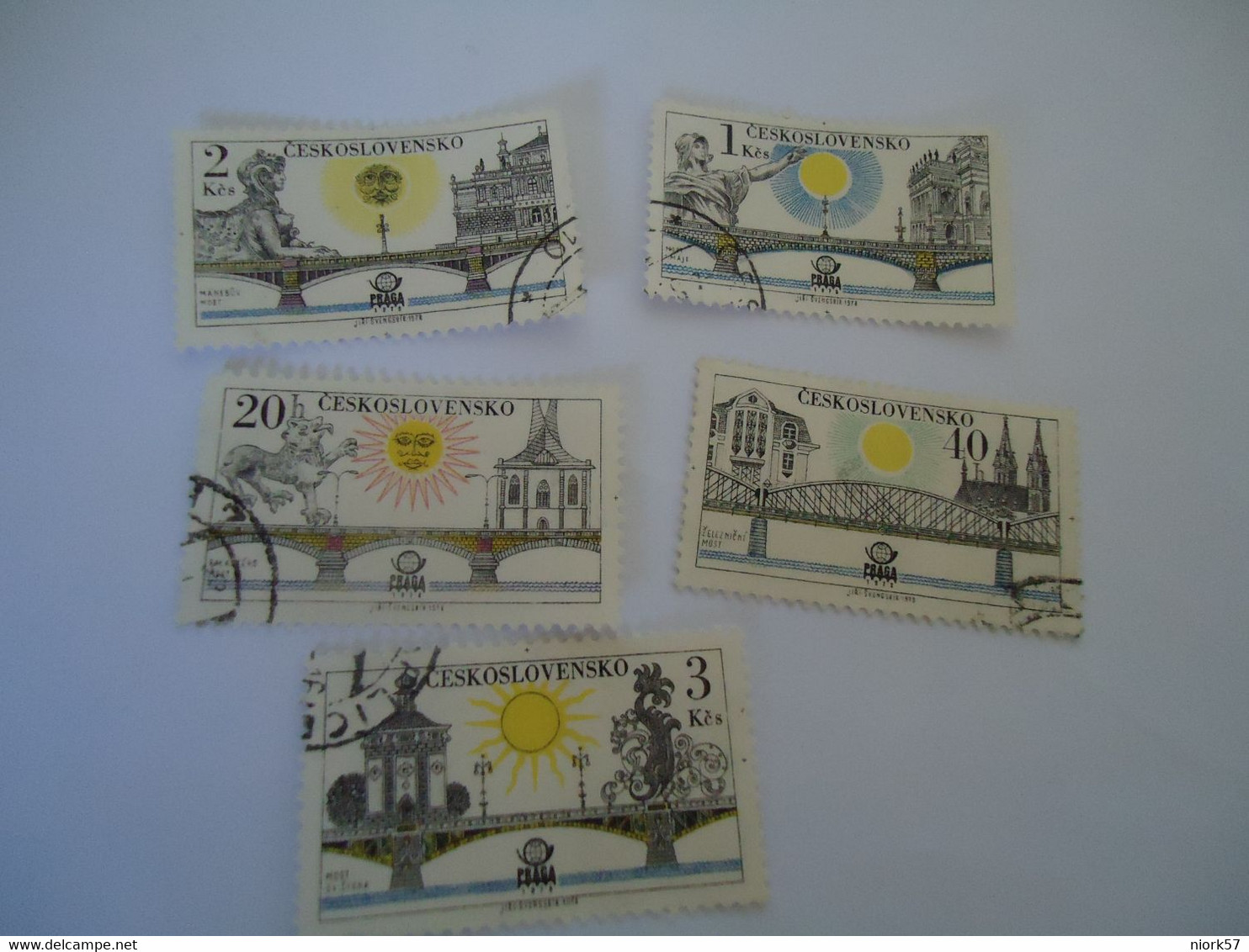 CZECHOSLOVAKIA USED STAMPS PRAGA   5 BRIDGES - ...-1918 Voorfilatelie