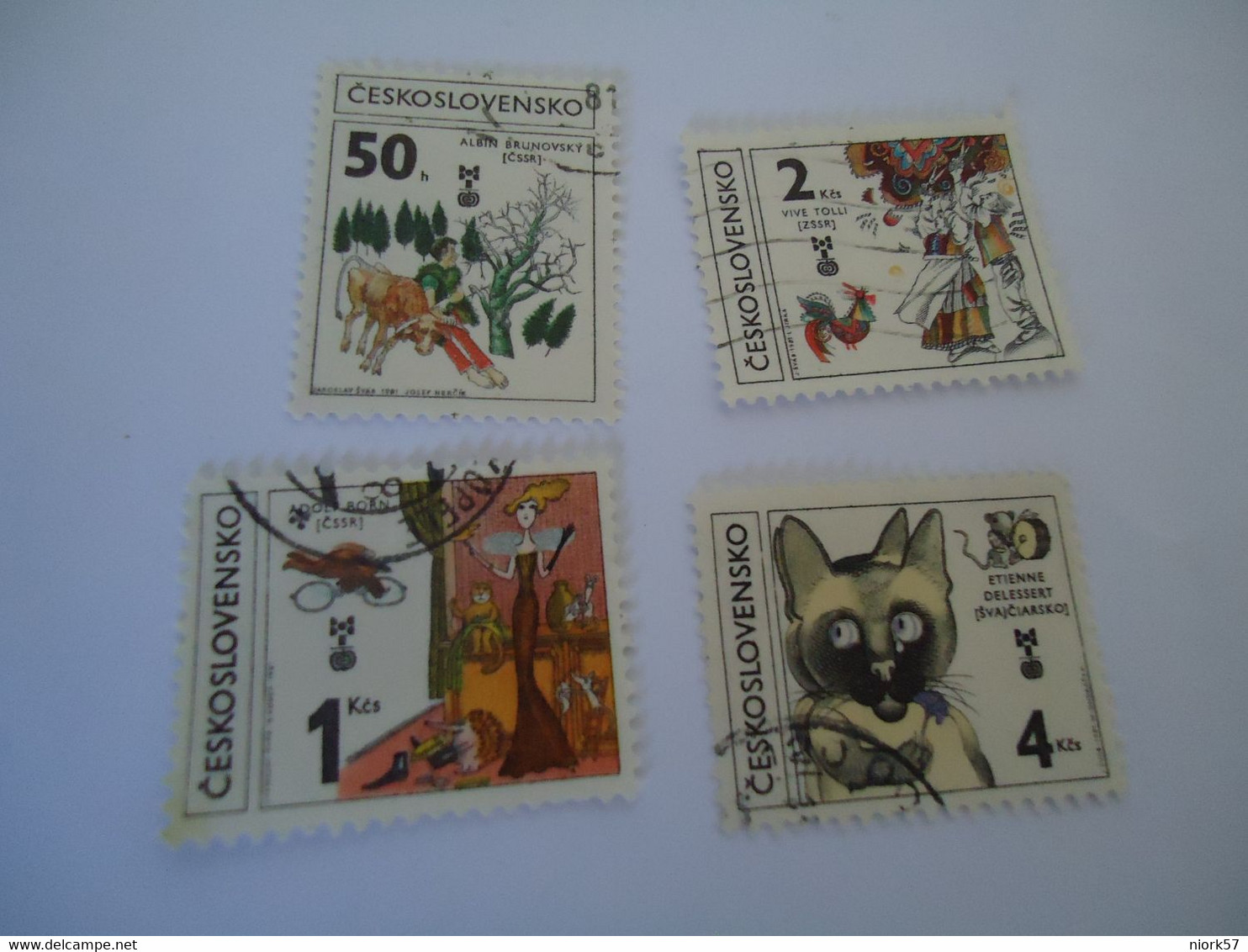 CZECHOSLOVAKIA USED STAMPS PAINTING PAINTINGS  ANIMALS - ...-1918 Préphilatélie