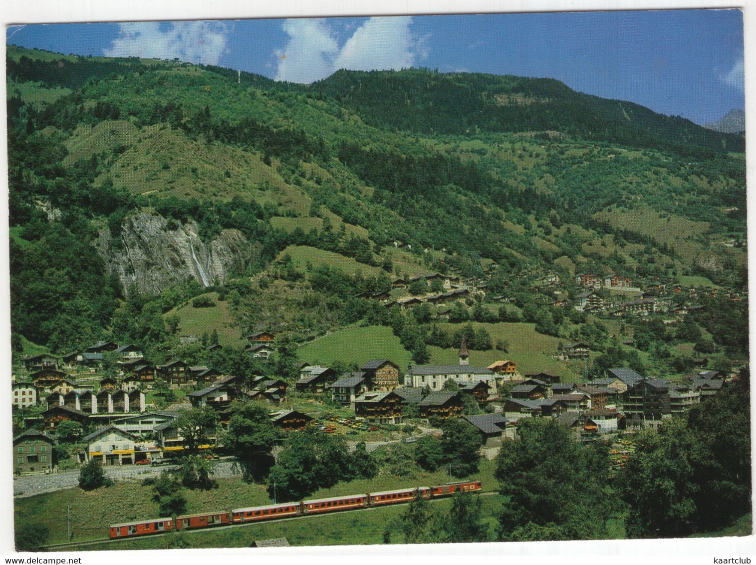 Mörel Und Breiten, Wallis - Blick Gegen Riederalp Und Bettmeralp - (Suisse/Schweiz/CH) - Zug/Train/Tren/Trein - Bettmeralp