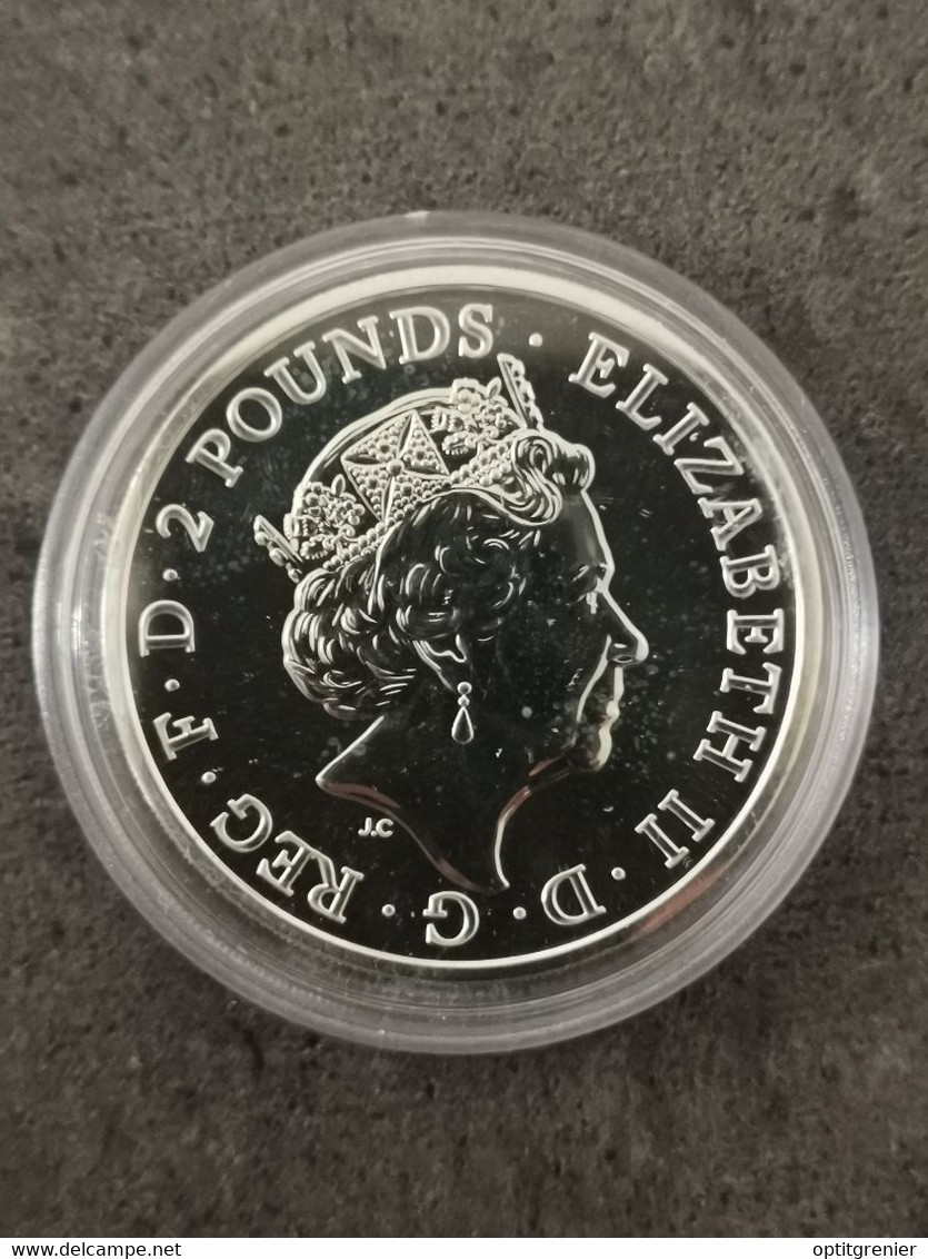 2 POUNDS ARGENT 2016 ANNEE DU SINGE ROYAUME UNI / 1 OZ SILVER / CAPSULE - 2 Pond