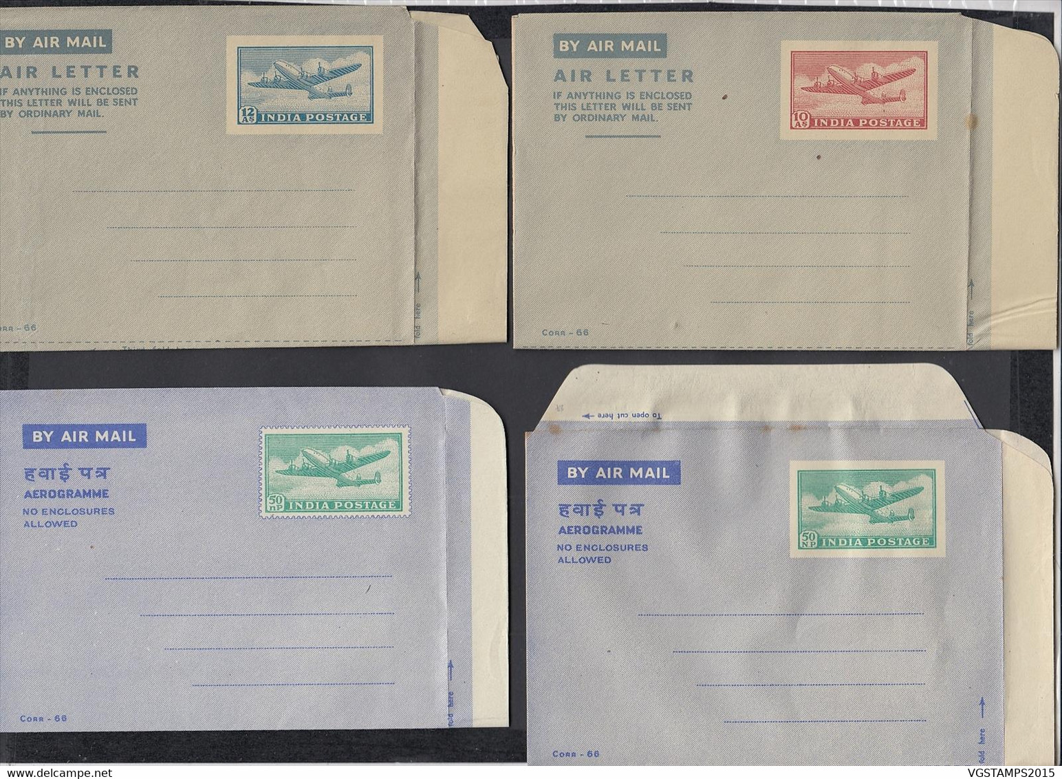 Inde 1950 - Lot De 4 Entiers Postaux Sur Aerogramme. Neufs. Pas Commun...................... (VG) DC-11074 - Unused Stamps