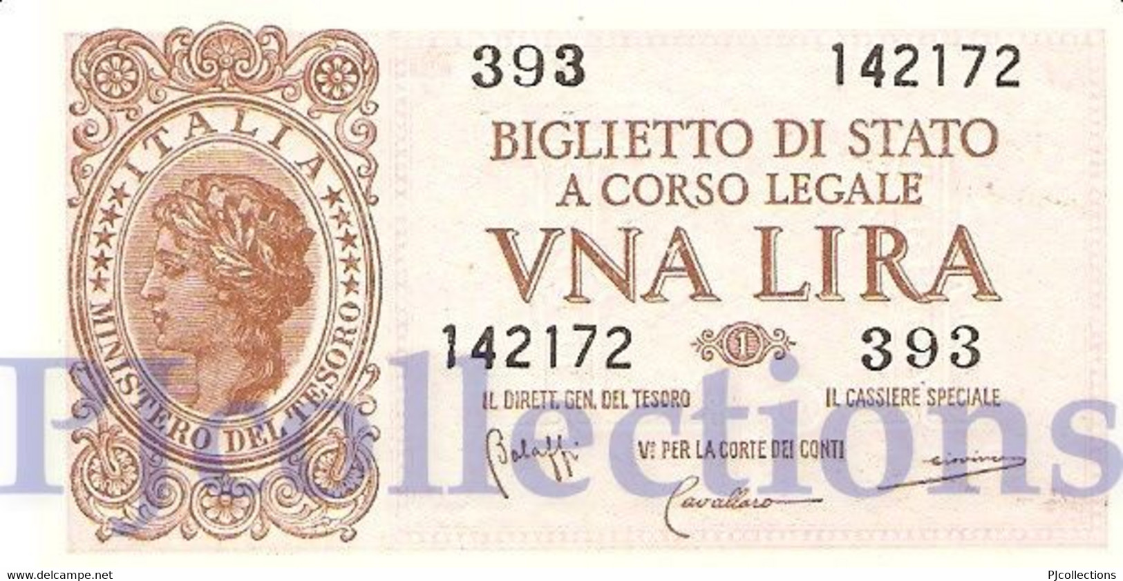 ITALY 1 LIRA 1944 PICK 29b UNC - Italia – 1 Lira