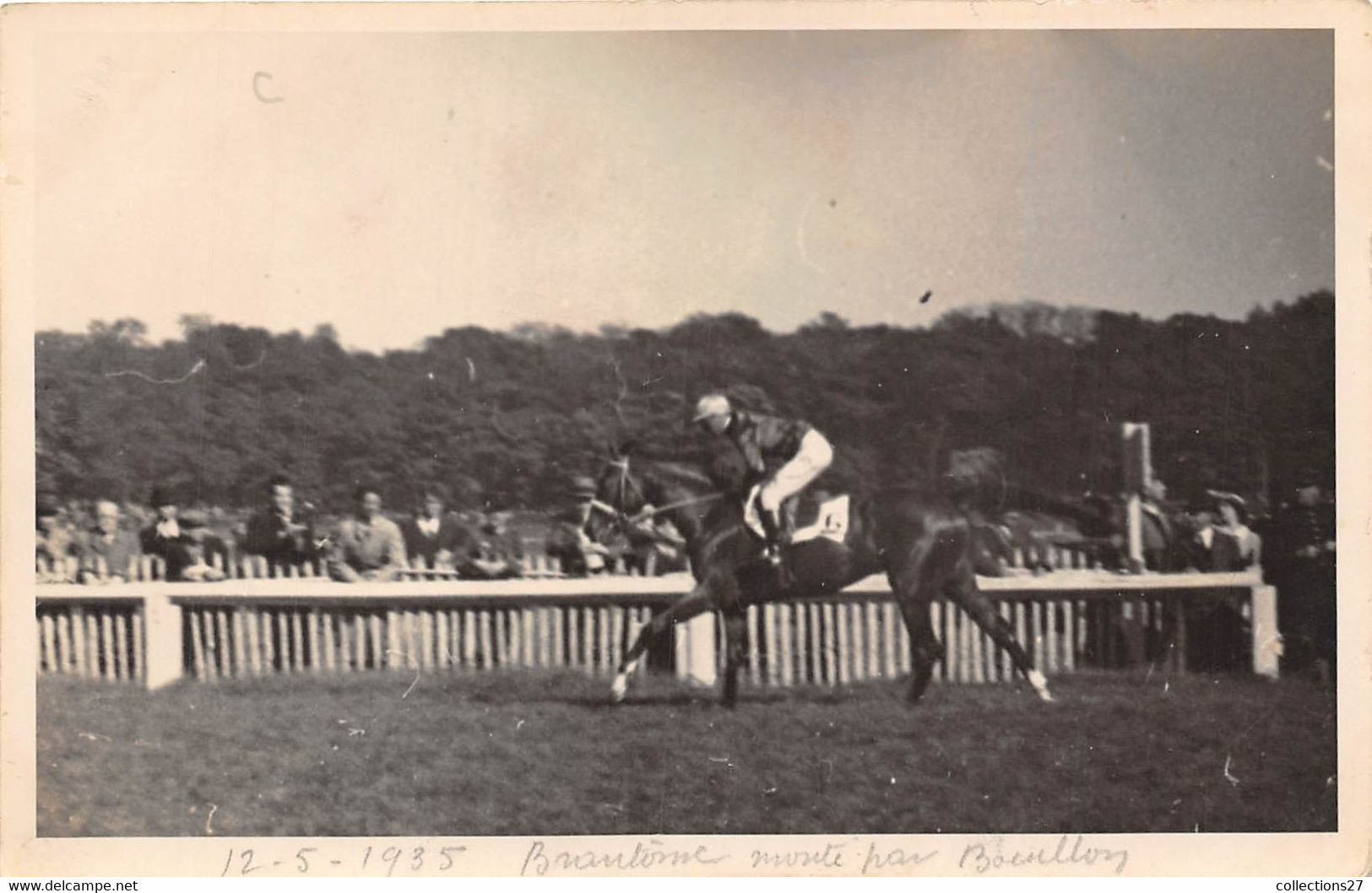 HIPPODROME LONGCHAMP-CARTE-PHOTO- 12 MAI 1931 BRANTÔME MONTE PAR BOUILLON - Reitsport