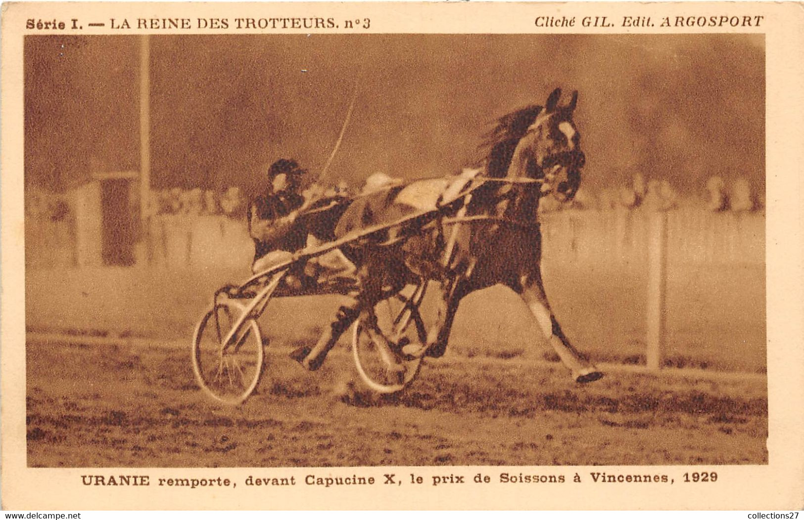 HIPPODROME VINCENNES- URANIE REMPORTE DEVANT CAPUCINE X, LE PRIX DE SOISSONS A VINCENNE 1929 - Reitsport