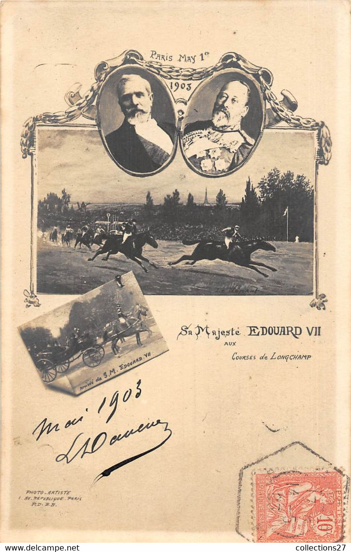 HIPPODROME LONGCHAMP-1er MAI 1903- SA MAJESTE EDOUARD VII AUX COURSES DE LONGCHAMP - Reitsport