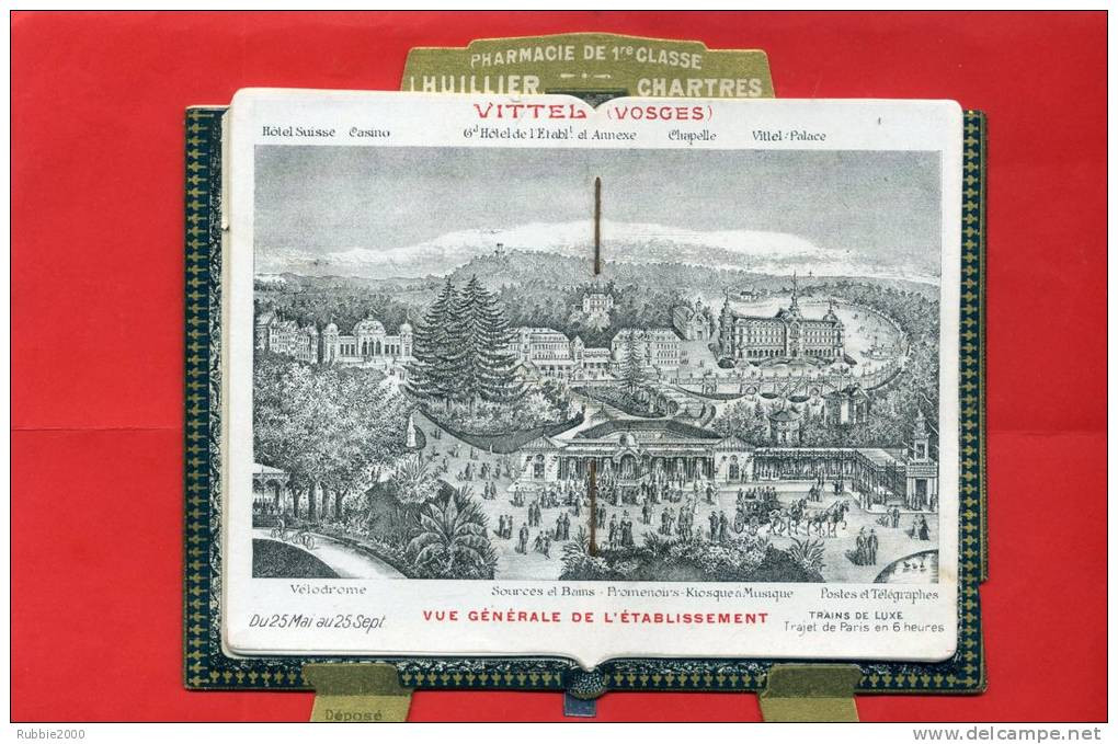 CALENDRIER PUBLICITAIRE 1903 EAUX DE VITTEL VOSGES OFFERT PAR PHARMACIE LHUILLIER RUE DELACROIX A CHARTRES - Formato Piccolo : 1901-20