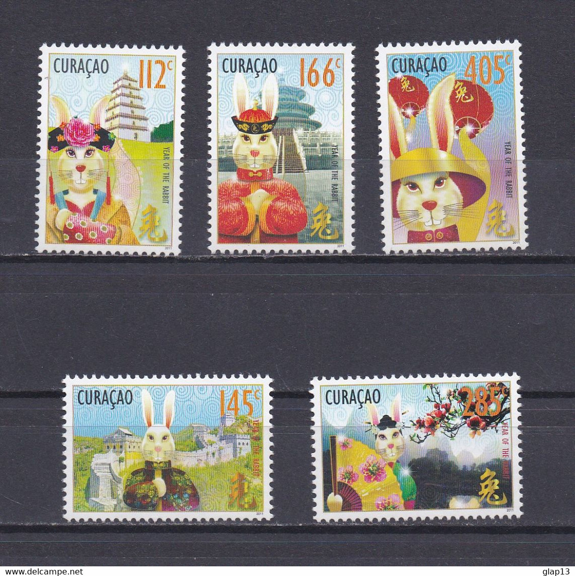 CURACAO 2011 TIMBRE N°209/13 NEUF** ANNEE DU LAPIN - West Indies