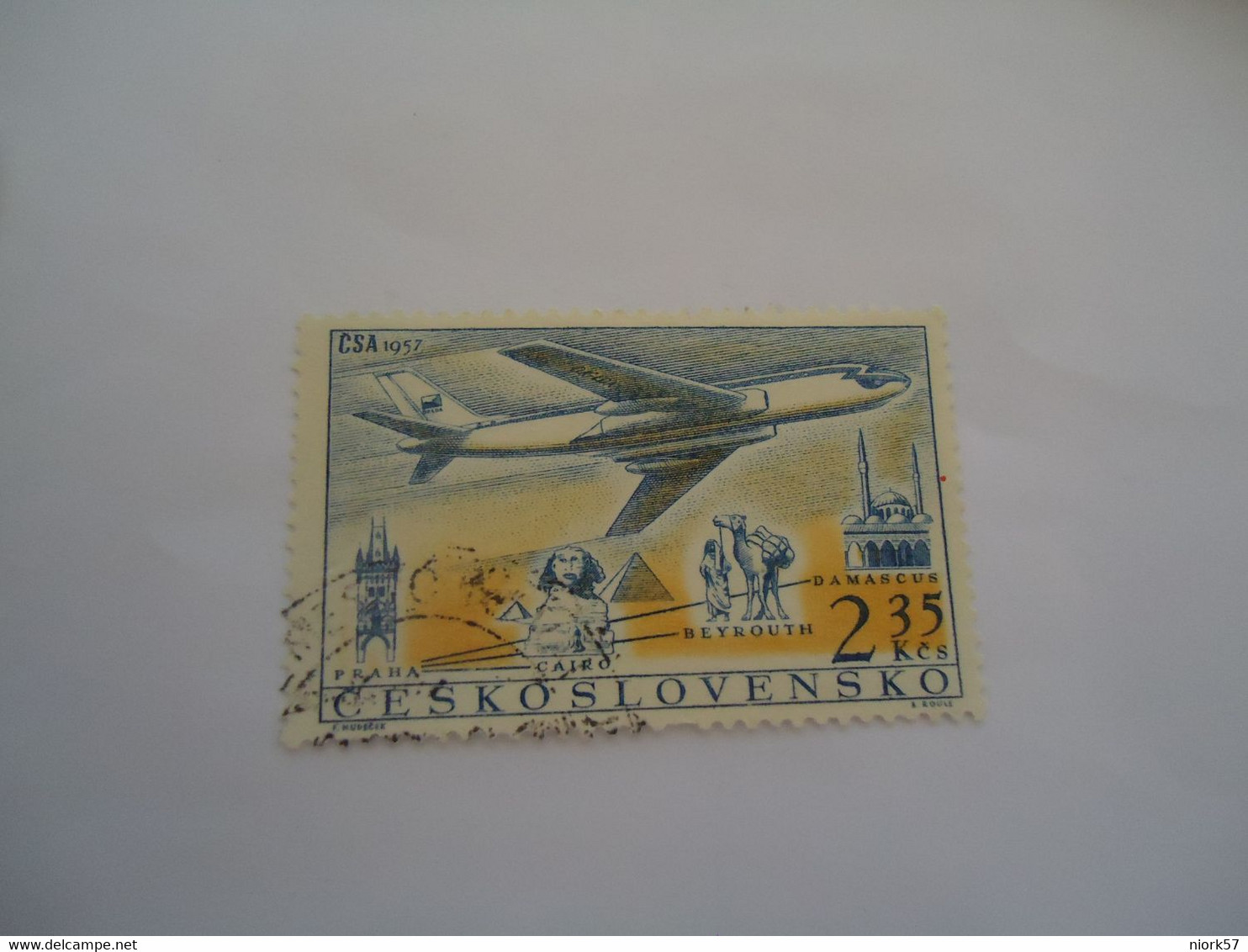 CZECHOSLOVAKIA USED STAMPS AIRPLANES  EGYPT 1957 - ...-1918 Préphilatélie