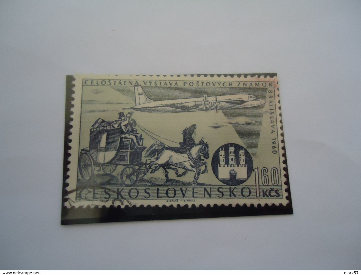 CZECHOSLOVAKIA USED STAMPS AIRPLANES COACH  1960 - ...-1918 Voorfilatelie