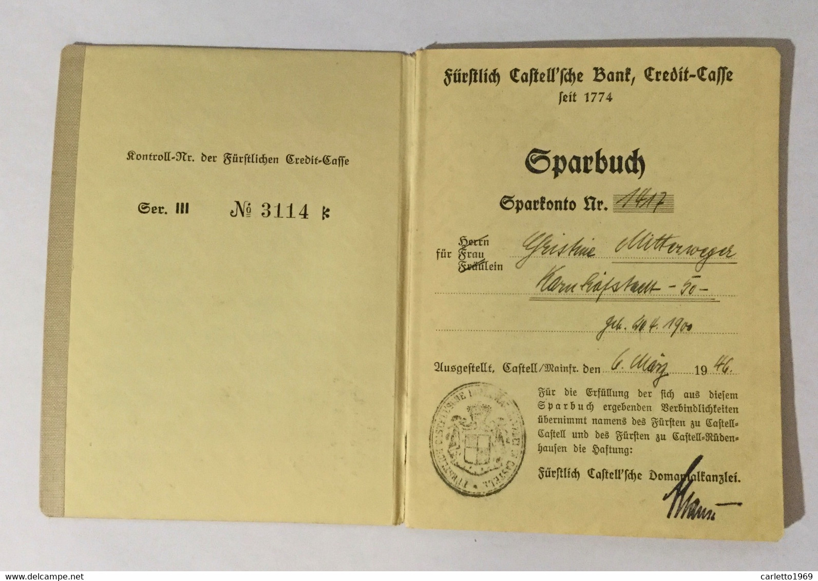 SPAR BUCH LIBRETTO DI RISPARMIO GERMANIA 1946 - Documents Historiques