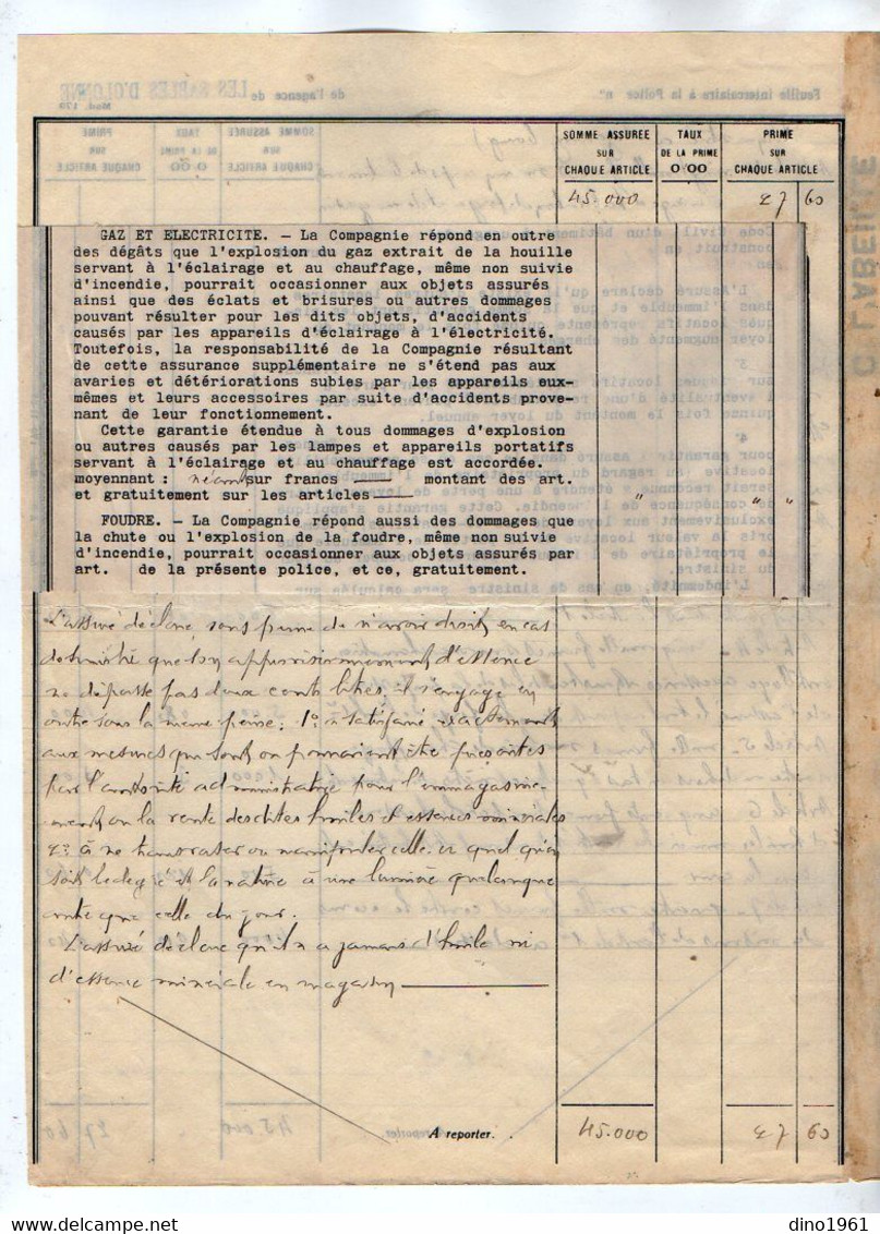 VP20.214 - 1931 - Agence LES SABLES D'OLONNE - Police D'Assurance ¨ L'ABEILLE ¨ Mr CHAILLOT Forgeron & Epicier à AIZENAY - Bank En Verzekering