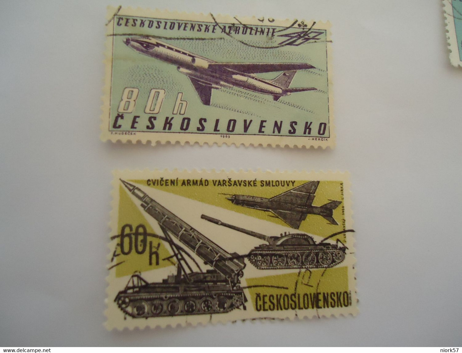 CZECHOSLOVAKIA USED STAMPS AIRPLANES  ARMS - ...-1918 Voorfilatelie